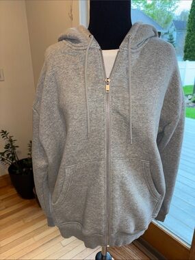 J. Crew Gray Zip-Up Hoodie Sweatshirt